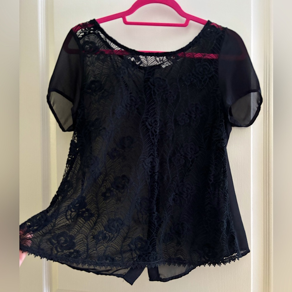 Sheer Black Lace Top